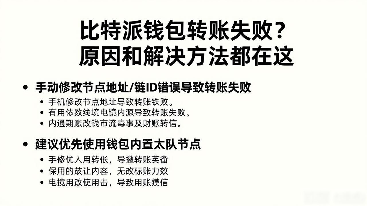 比特派钱包转账失败？原因和解决方法都在这