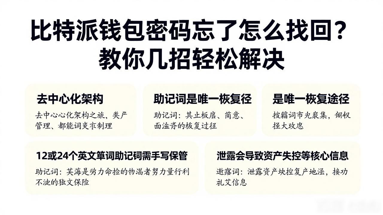 比特派钱包密码忘了怎么找回？教你几招轻松解决