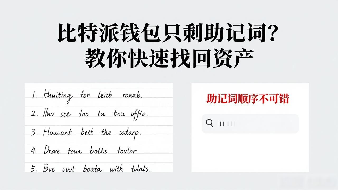 比特派钱包只剩助记词？教你快速找回资产
