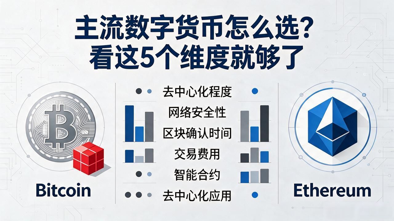 主流数字货币怎么选？看这5个维度就够了
