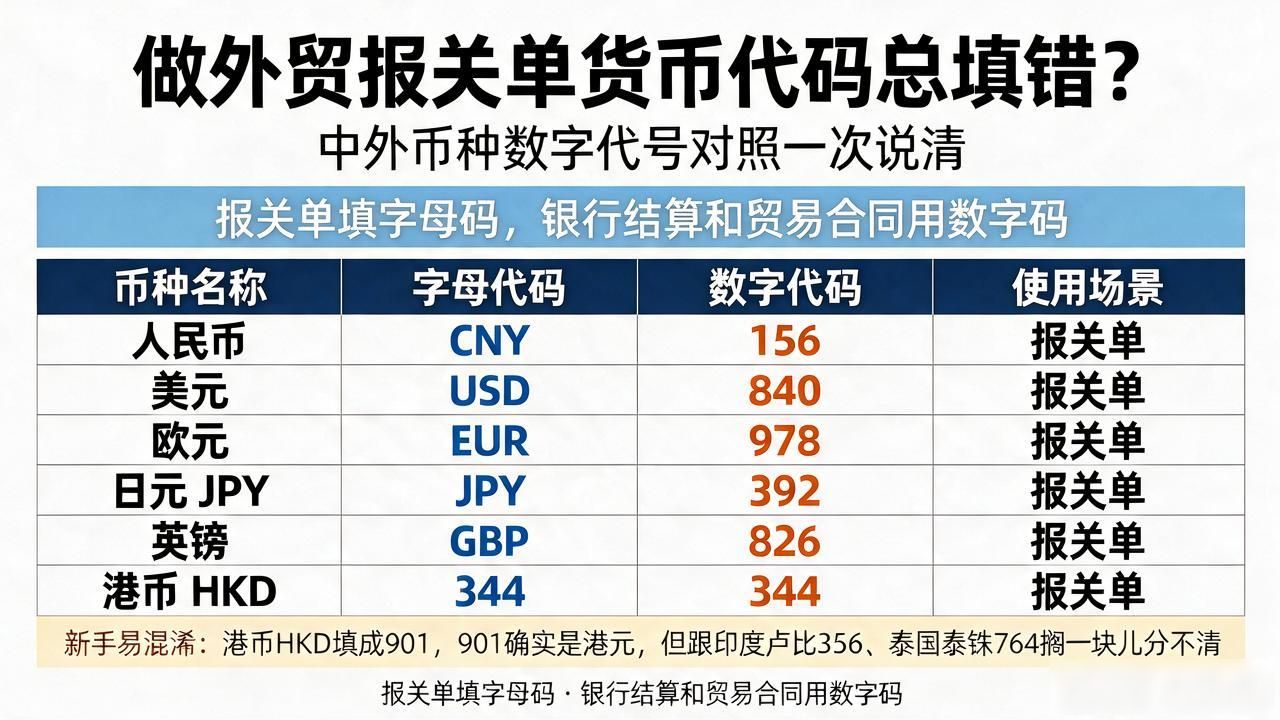中外货币币种数字代号_货币代号填错_ISO 4217币种代码