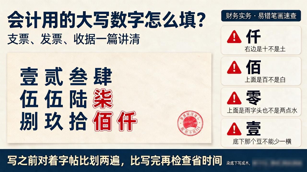 会计用的大写数字怎么填？支票、发票、收据一篇讲清