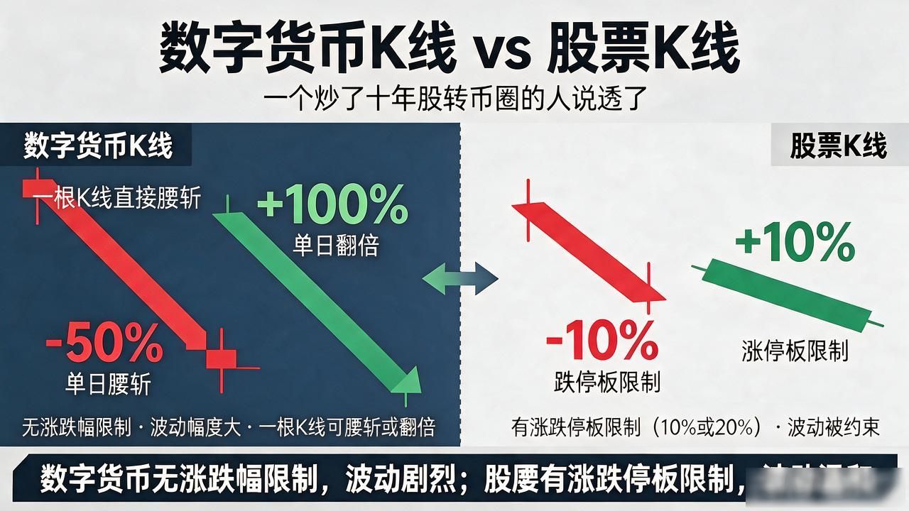 数字货币K线跟股票K线区别在哪？一个炒了十年股转币圈的人说透了