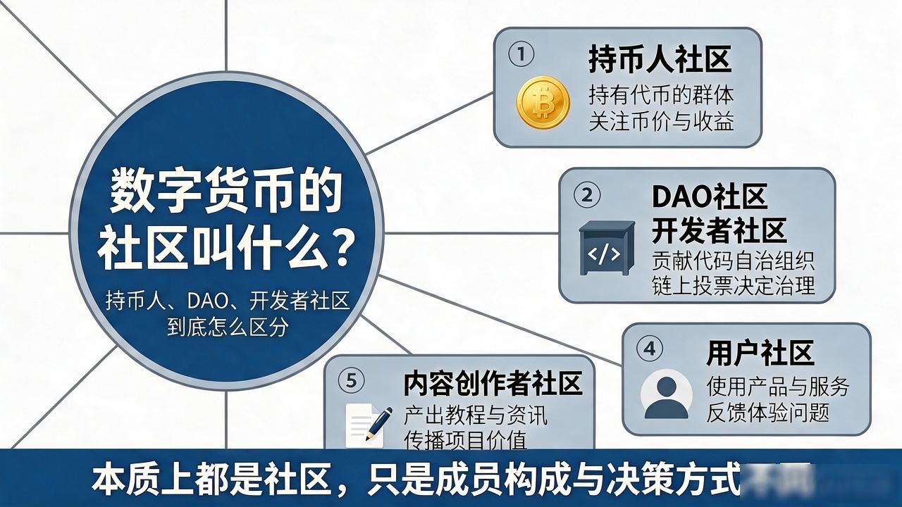 数字货币的社区叫什么？持币人、DAO、开发者社区到底怎么区分