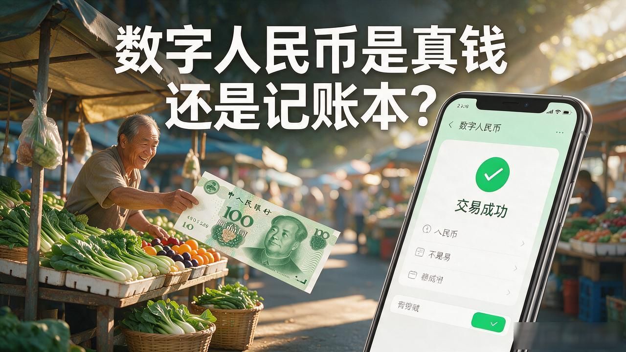 数字人民币是真钱还是记账本？跟手里的纸币有啥不一样